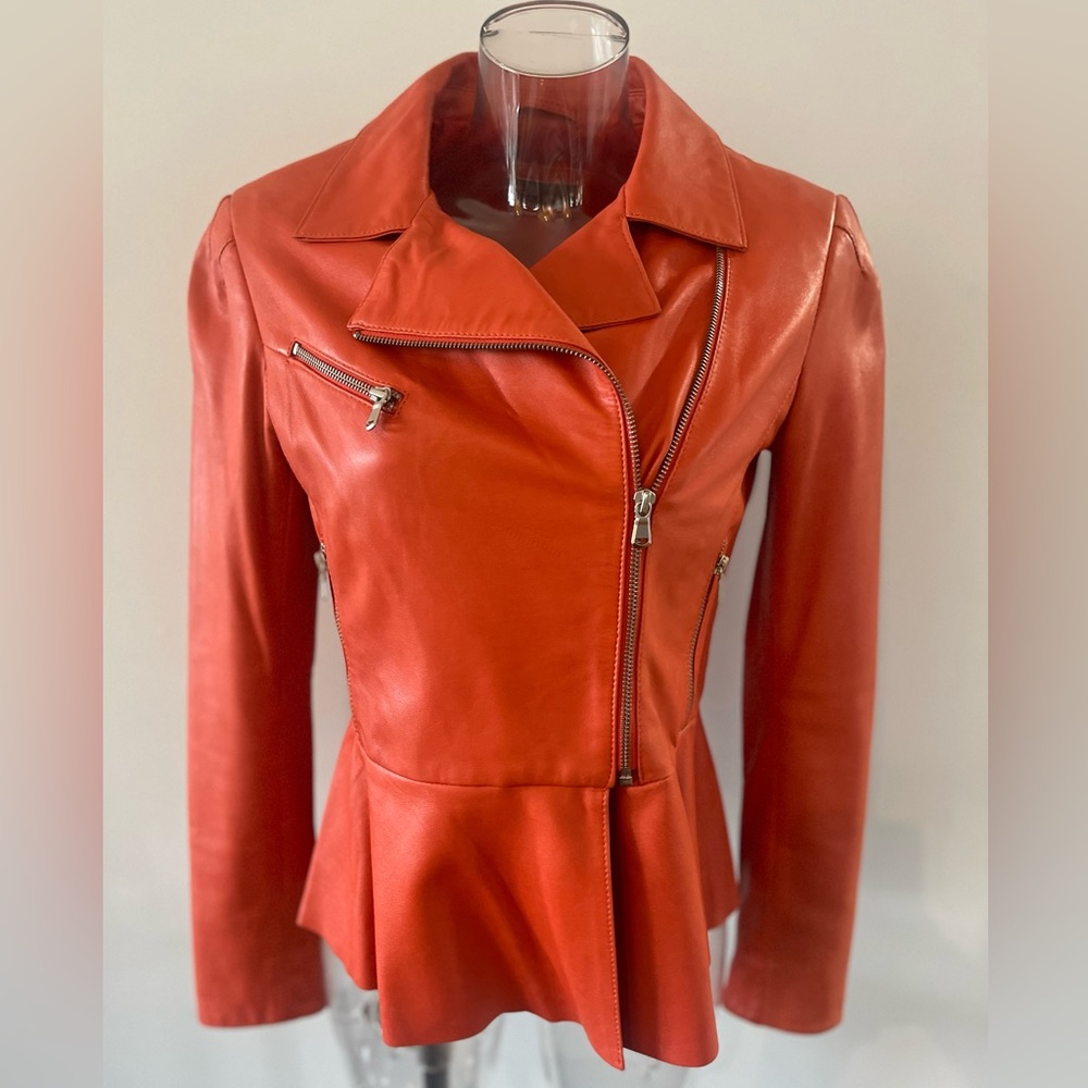 Danier  Burnt Orange Leather Jacket